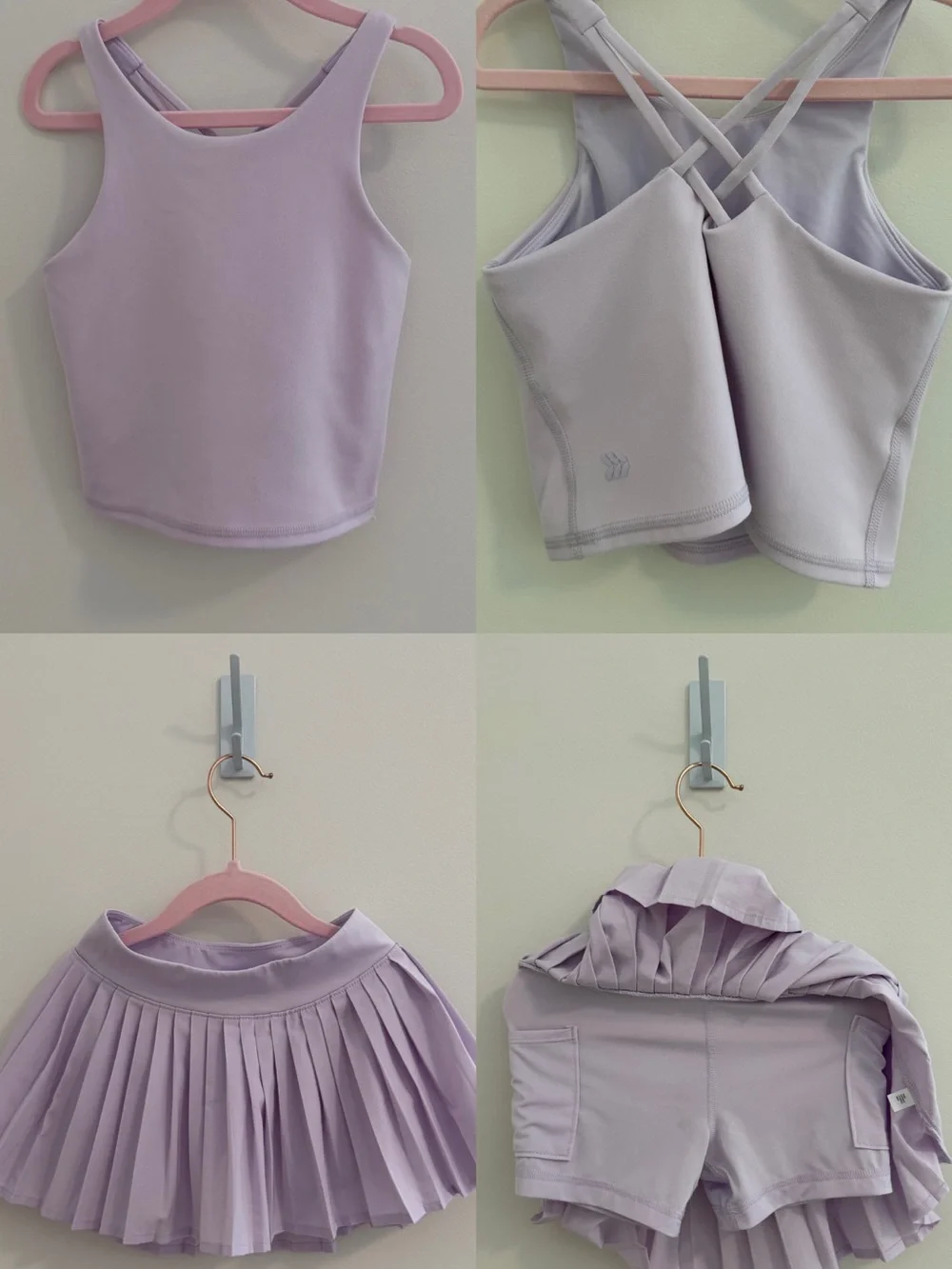 All In Motion Girls Lavender Athletic Skort Set | Dance Tennis Activewear - Picture 1 of 5